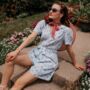 Emma Playsuit In Mint Rose Vintage 1940s Style, thumbnail 2 of 2