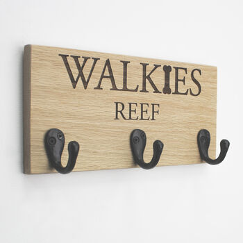 Personalised Walkie's Oak Dog Lead Hooks, 4 of 9