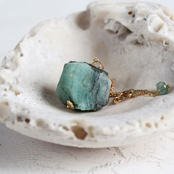 Raw Emerald Stone Necklace, 5 of 12