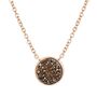 Round Coffee Druzy 18k Rose Gold Plated Necklace, thumbnail 3 of 4