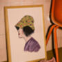 Fig Bucket Hat Fashion Illustration Art Print, thumbnail 6 of 6