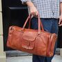 Personalised Brown Leather Holdall With Zipped Pockets, thumbnail 5 of 12