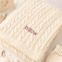 Personalised Unisex White Luxury Baby Cable Blanket, thumbnail 2 of 12