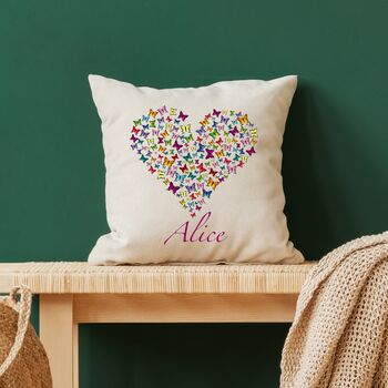 Personalised Butterfly Heart Cushion, 2 of 4
