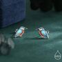 Sterling Silver Kingfisher Stud Earrings, thumbnail 1 of 11
