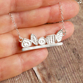 Sterling Silver Icons Bar Handmade To Order Necklace, 2 of 7
