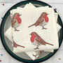 Christmas Robins Linen Napkin Sets, thumbnail 2 of 4