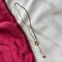 Half Black Bead Gold Plated Oval Pearl Y Shape Lariat Mangalsutra, thumbnail 5 of 5