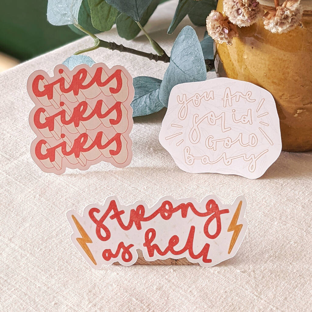 'Strong As Hell' Female Empowerment Sticker Set, 1 of 5