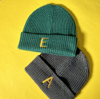 Junior Personalised Embroidered Beanie Hat, 6 of 8