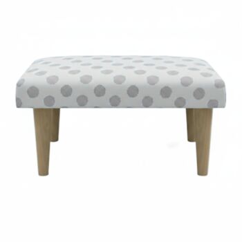 Hand Painted Upholstered Linen Square Footstool Polka Dot, 11 of 12