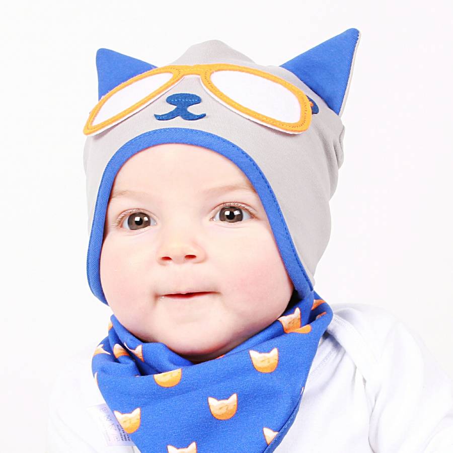 boy's kitty cat hat tiger blue by mylittleduckling | notonthehighstreet.com