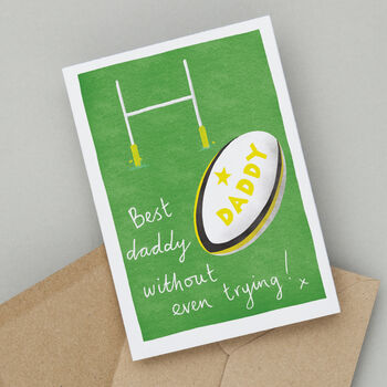 Dad, Daddy Or Grandad Rugby Pun Father's Day Card, 4 of 6