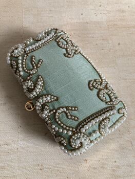 Mint Green Pearl Rectangular Clutch Bag, 3 of 9