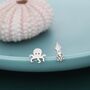 Sterling Silver Octopus And Squid Stud Earrings, thumbnail 6 of 11