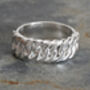 Curb Chain Ring In Sterling Silver, 7mm Wide UK Size L, thumbnail 2 of 3