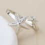 Sterling Silver Starfish Adjustable Open Band Ring, thumbnail 1 of 6