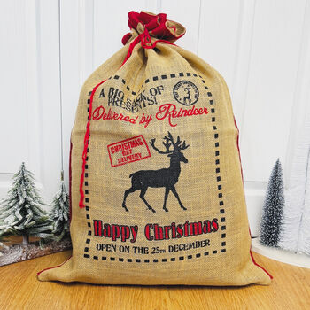 Traditional Christmas Gift Sack Christmas Present Sack, 6 of 8