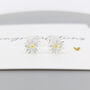 Sterling Silver April Birth Flower Daisy Stud Earrings, thumbnail 3 of 7