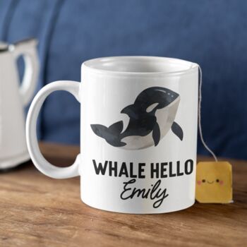 Orca Whale Ocean Personalised Name Mug, 3 of 3