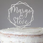 Personalised Geometric Wooden Wedding Cake Topper, thumbnail 4 of 5