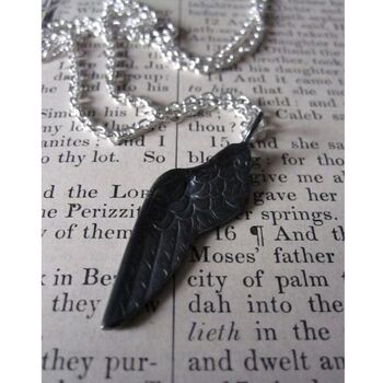 925 Oxidised Silver Wing Necklace, 3 of 3
