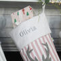 Personalised Pink Stripe Stag Christmas Stocking, thumbnail 3 of 5