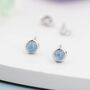 Sterling Silver Tiny Aquamarine Stud Earrings, thumbnail 1 of 12