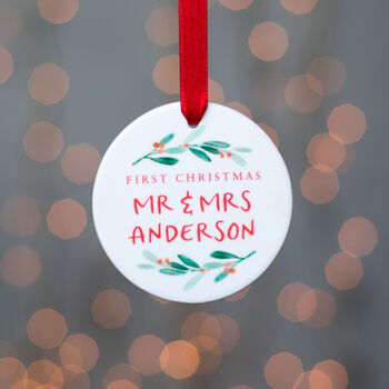 Personalised First Christmas Married Decoration, 2 of 3