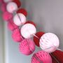 Honeycomb Paper Ball Garland Pinks And Red, thumbnail 4 of 8