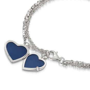 925 Sterling Silver Rope Chain Heart Locket Bracelet, 2 of 5