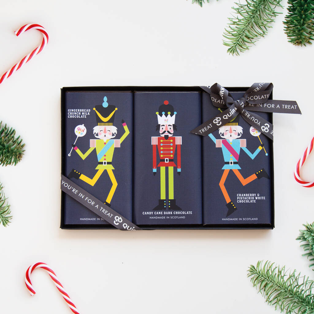 Nutcracker Festive Chocolate Bar Gift Set By Quirky Chocolate