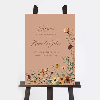 Autumn Wildflowers Wedding Welcome Sign, 2 of 3