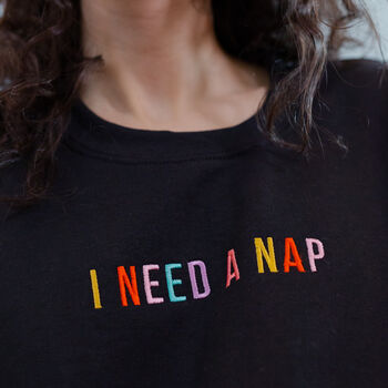 I Need A Nap Embroidered Sweatshirt, 7 of 12