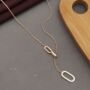 Two Square Geometric Y Shape Lariat Necklace, thumbnail 5 of 5