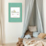 Babar The Elephant Green Stripy Bath Nursery Art Print, thumbnail 2 of 3