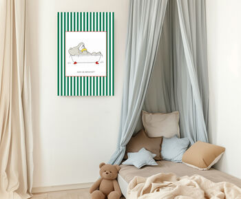Babar The Elephant Green Stripy Bath Nursery Art Print, 2 of 3