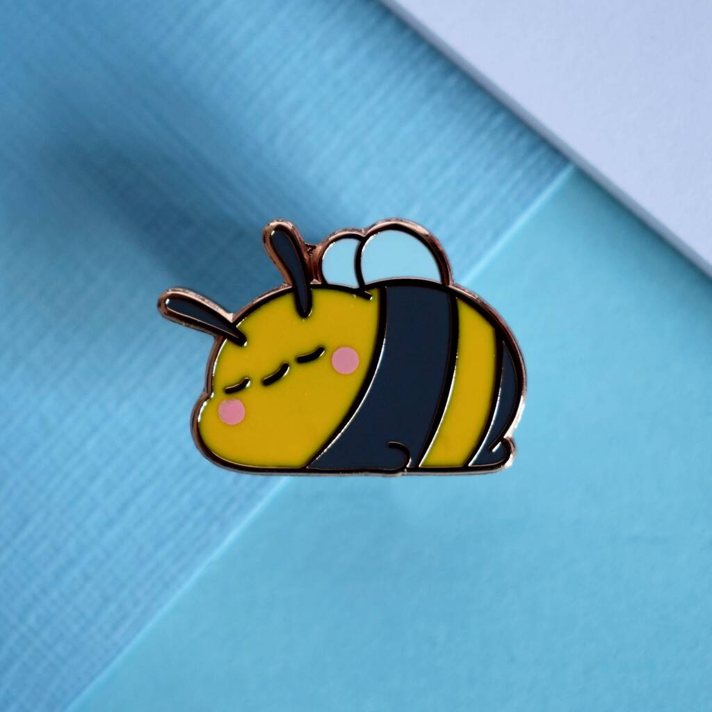 Cute Sleepy Bee Enamel Pin By Toastedink