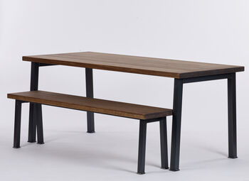 Holme Industrial Dining Table And Bench, 3 of 9