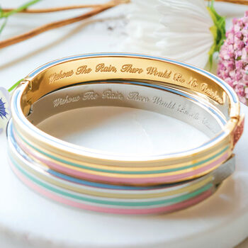 Luxury Rainbow Bracelet With Enamel Pastel Stripes, 2 of 7