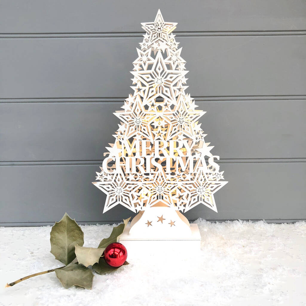 Light Up White Laser Cut Tree By Pink Pineapple Home \u0026 Gifts | notonthehighstreet.com