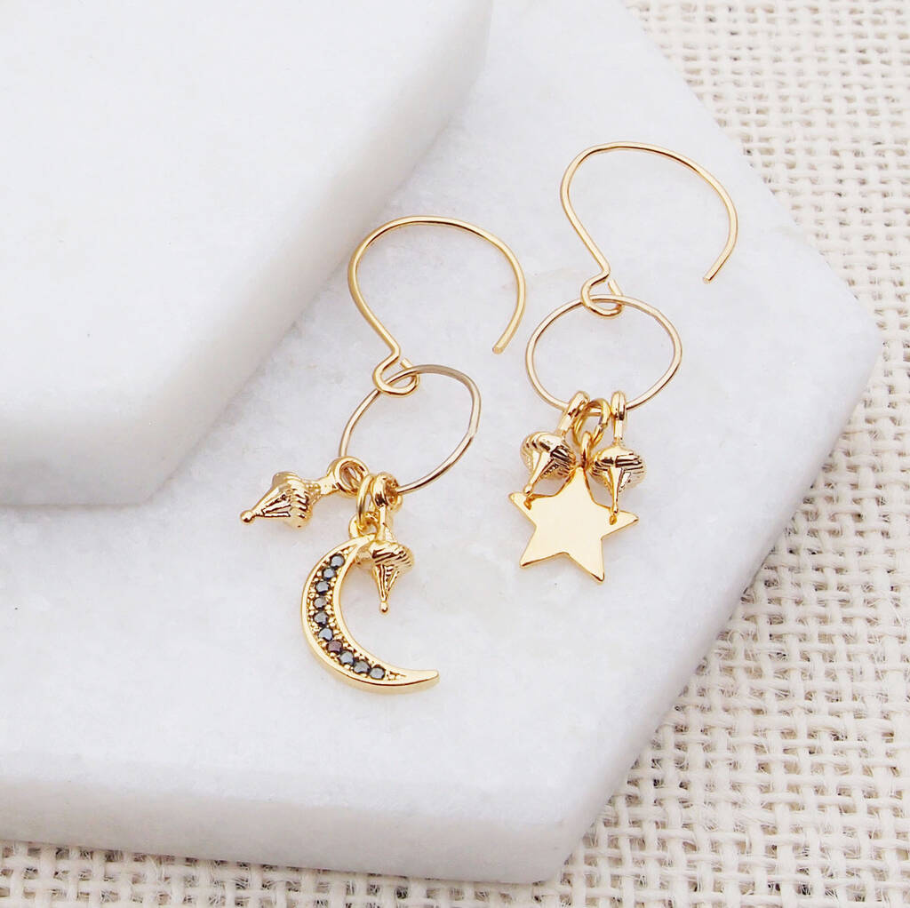 Moon And Stars Hoops By Louise Buchan | notonthehighstreet.com