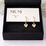 Mother's Day Gift Gold Heart Earrings, thumbnail 1 of 5