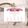 Wedding Table Plan Burgundy Red And Pink Florals, thumbnail 2 of 6