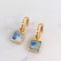 The Square K2 Gold Plated Gemstone Earrings, thumbnail 4 of 6