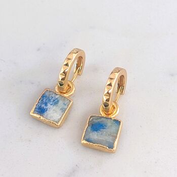 The Square K2 Gold Plated Gemstone Earrings, 4 of 6