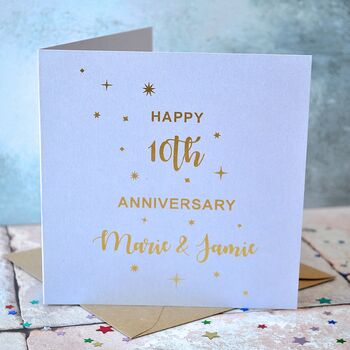 Personalised Gold Foiled Anniversary Card, 2 of 4