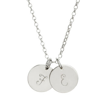 Silver Initials Necklace With Two Or More Discs, 2 of 6