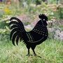 Recycled Metal Cockerel Silhouette Garden Stake, thumbnail 1 of 4