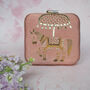 Dusky Pink Silk Horse Embellished Clutch, thumbnail 2 of 2